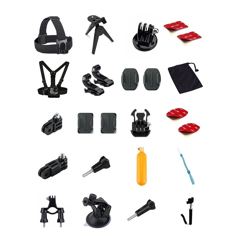 Σετ με 30 Αξεσουάρ για Action Camera (Μαύρο) - Monsters.gr