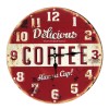 Μεταλλικό Ρολόι Τοίχου Delicious Coffee (Κόκκινο