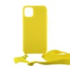 Θήκη OEM Σιλικόνης Matte Back Cover με Λουράκι για iPhone 11 Pro (Canary Yellow)
