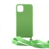 Θήκη OEM Σιλικόνης Matte Back Cover με Λουράκι για iPhone 12 / 12 Pro (Pale Green)