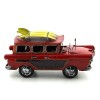Διακοσμητικό Μεταλλικό Αυτοκίνητο Εποχής με Τρεις Σανίδες Surf (Κόκκινο) 