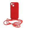 Θήκη Mat Back Cover με Κορδόνι & Προστασία Κάμερας για iPhone 14 (Κόκκινο)