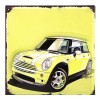 Μεταλλική Διακοσμητική Πινακίδα Τοίχου Yellow Car 30X30 (Design)