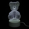 Επιτραπέζιο 3D Φωτιστικό LED σε Σχήμα Teddy Bear (Άσπρο)