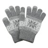 Γάντια για Οθόνες Αφής με Σχέδιο Χιονονιφάδα (Άσπρο-Γκρι) 