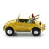 Μεταλλικό Διακοσμητικό Αυτοκίνητο Εποχής - Κάμπριο Σκαραβαίος με Δύο Σανίδες Surf (Κίτρινο) 