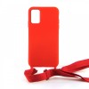 Θήκη OEM Σιλικόνης Matte Back Cover με Λουράκι για Samsung Galaxy A51 (Red)