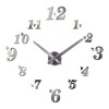 Αυτοκόλλητο Ρολόι Τοίχου 3D 12S004-S (Ασημί)