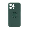 Θήκη Silicone Ring Back Cover με Προστασία Κάμερας για iPhone 14 Pro Max (Κυπαρισσί)