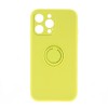 Θήκη Silicone Ring Back Cover με Προστασία Κάμερας για iPhone 14 Pro Max (Κίτρινο)
