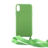 Θήκη OEM Σιλικόνης Matte Back Cover με Λουράκι για iPhone XR (Pale Green)