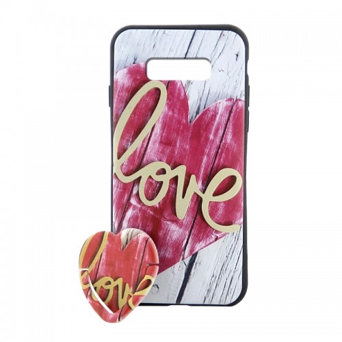 Θήκη με Popsockets Wood Love Back Cover για Samsung Galaxy S10E (Design) 