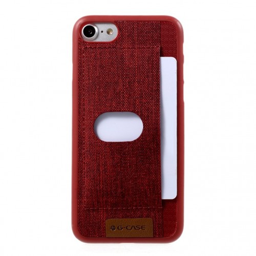 Θήκη G-Case Canvas Leather Back Cover για iPhone 7/8 Plus  (Κόκκινο)