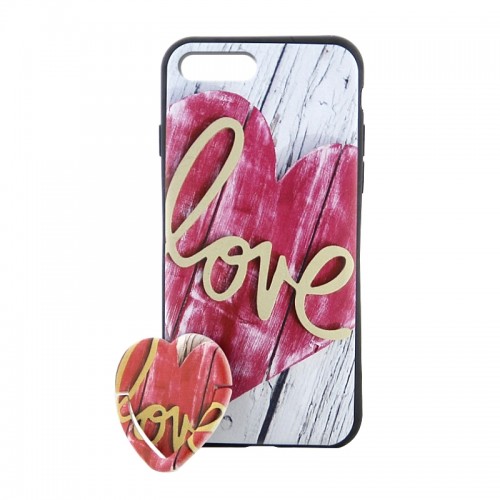 Θήκη με Popsockets Wood Love Back Cover για iPhone 7/8 Plus (Design) 
