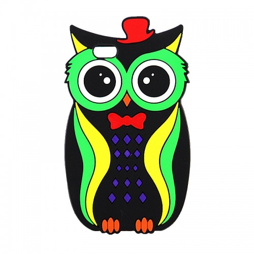 Θήκη 3D Owl Back Cover για iPhone 6/6S (Μαύρο) 