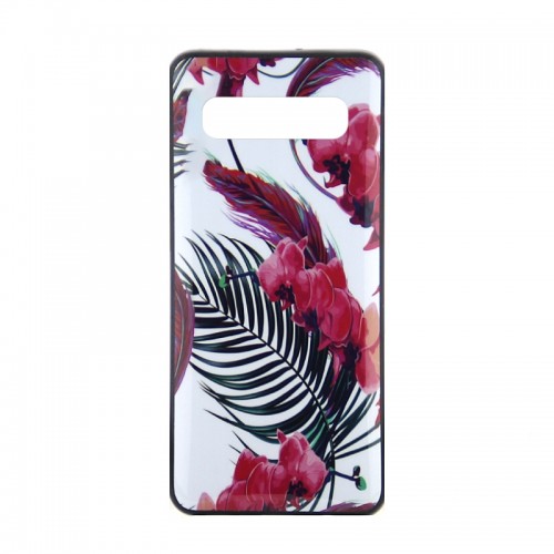 Θήκη Pink Violets Back Cover για Samsung Galaxy S10 (Design) 