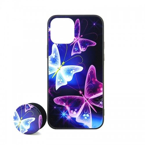 Θήκη 3D με Popsocket Crystal Butterflies Back Cover για Xiaomi Redmi 9C (Design)