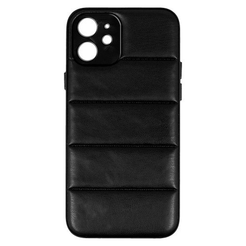 Θήκη 3D Striped Leather με Προστασία Κάμερας Back Cover για iPhone 12 (Μαύρο)