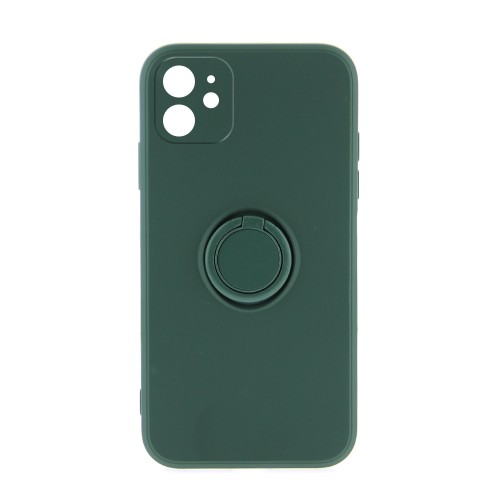 Θήκη Silicone Ring Back Cover με Προστασία Κάμερας για iPhone 11 (Κυπαρισσί)