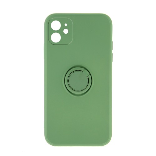 Θήκη Silicone Ring Back Cover με Προστασία Κάμερας για iPhone 11 (Matcha Green)