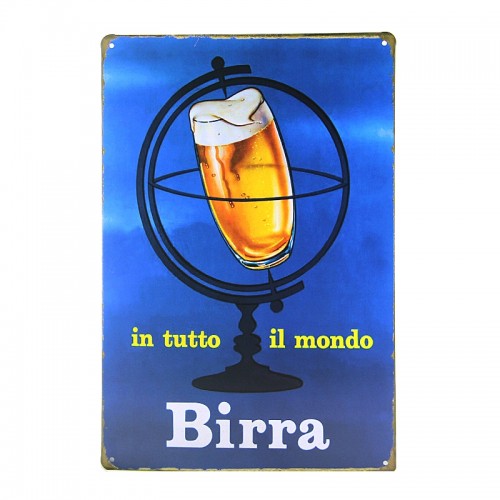 Μεταλλική Διακοσμητική Πινακίδα Τοίχου Birra 20X30 (Design)