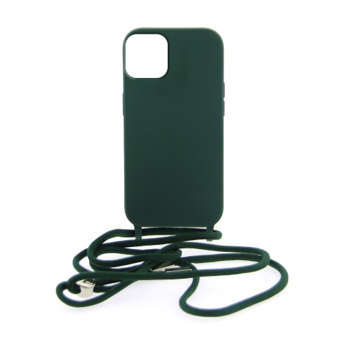 Θήκη Mat Back Cover με Κορδόνι για iPhone 12/ 12 Pro (Σκούρο Πράσινο)