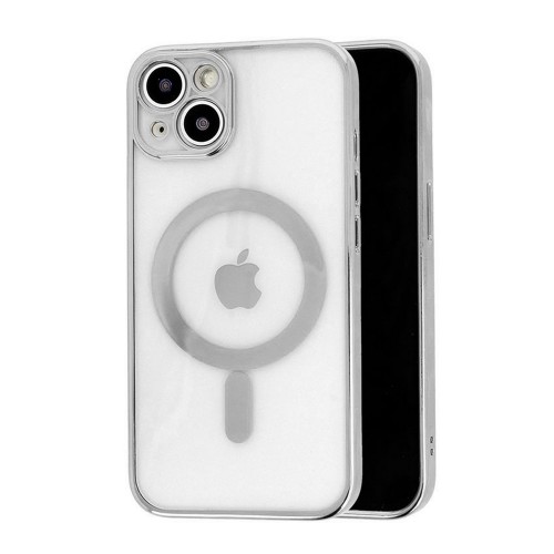 Θήκη Clear Metalic Mag με Προστασία Κάμερας για iPhone 12 Pro (Ασημί) 