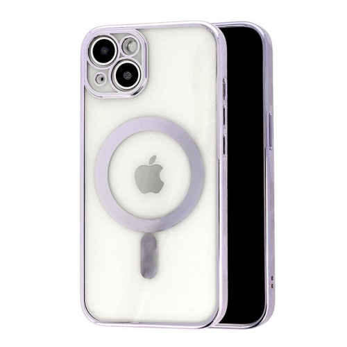Θήκη Clear Metalic Mag με Προστασία Κάμερας για iPhone 13 Pro (Μωβ)