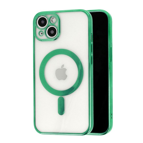 Θήκη Clear Metalic Mag με Προστασία Κάμερας για iPhone 13 Pro Max (Πράσινο) 