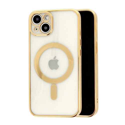 Θήκη Clear Metalic Mag με Προστασία Κάμερας για iPhone 12 Pro (Χρυσό)
