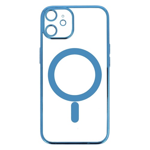 Θήκη Clear Metalic Mag με Προστασία Κάμερας για iPhone 12 (Γαλάζιο)