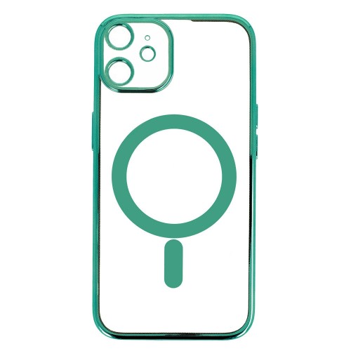 Θήκη Clear Metalic Mag με Προστασία Κάμερας για iPhone 12 (Πράσινο)
