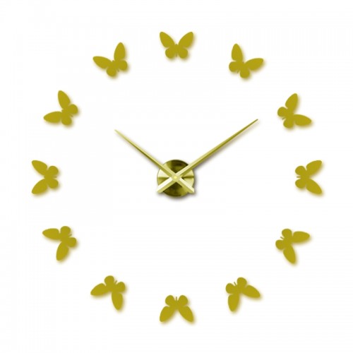 Αυτοκόλλητο Ρολόι Τοίχου 3D 12S001-GF (Χρυσό)