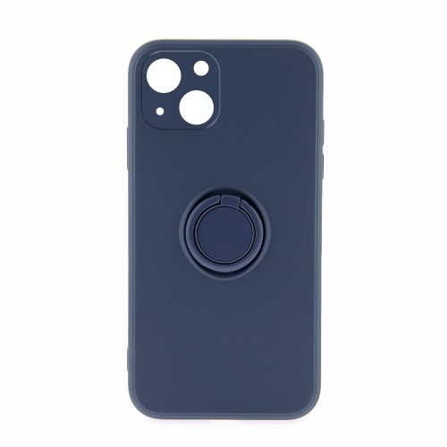 Θήκη Silicone Ring Back Cover με Προστασία Κάμερας για iPhone 14 (Blueberry)