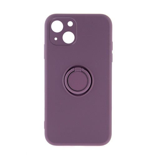 Θήκη Silicone Ring Back Cover με Προστασία Κάμερας για iPhone 14 (Μωβ) 