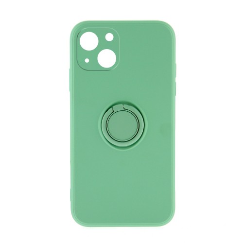 Θήκη Silicone Ring Back Cover με Προστασία Κάμερας για iPhone 14 (Βεραμάν)