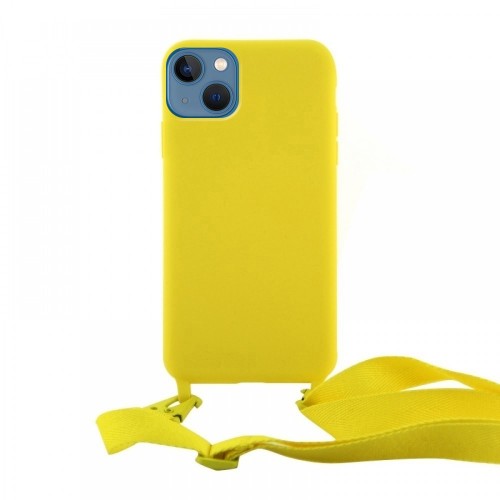 Θήκη OEM Σιλικόνης Matte Back Cover με Λουράκι για iPhone 13 (Canary Yellow)