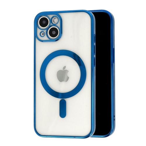 Θήκη Clear Metalic Mag με Προστασία Κάμερας για iPhone 13 (Μπλε) 