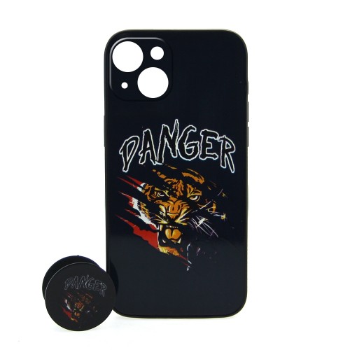 Θήκη MyMobi Danger Back Cover με Προστασία Κάμερας και Popsocket για iPhone 14 (Design)