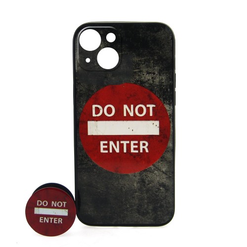 Θήκη MyMobi Do Not Enter Back Cover με Προστασία Κάμερας και Popsocket για iPhone 14 (Design)