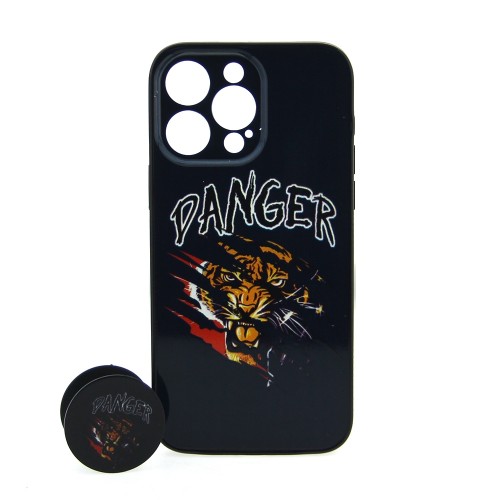 Θήκη MyMobi Danger Back Cover με Προστασία Κάμερας και Popsocket για iPhone 14 Pro (Design) 
