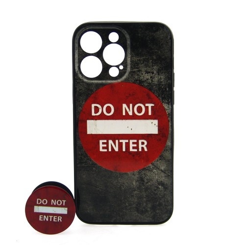 Θήκη MyMobi Do Not Enter Back Cover με Προστασία Κάμερας και Popsocket για iPhone 14 Pro (Design)