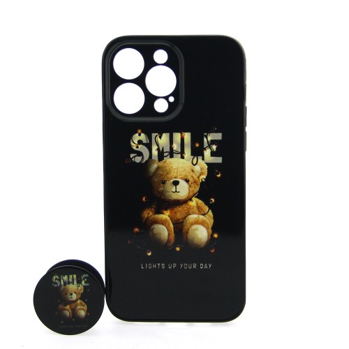 Θήκη MyMobi Smile Back Cover με Προστασία Κάμερας και Popsocket για iPhone 14 Pro (Design) 