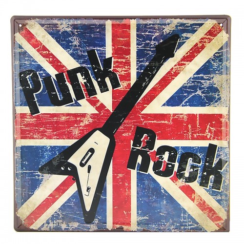 Μεταλλική Διακοσμητική Πινακίδα Τοίχου Punk n' Rock 30X30