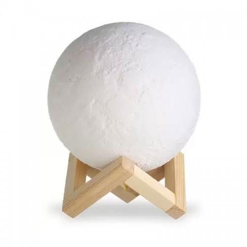 3D Λάμπα σε Σχήμα Φεγγάρι με USB 13cm (Άσπρο)