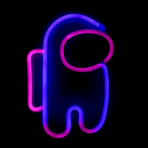Επιτοίχιο Φωτιστικό Neon-LED σε Σχήμα Αστροναύτης (Ροζ-Μπλε)