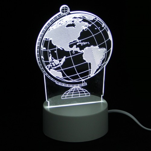 Επιτραπέζιο 3D Φωτιστικό LED σε Σχήμα Globe (Άσπρο)