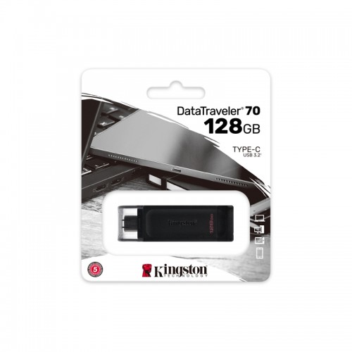 Kingston DataTraveler 70 128GB USB 3.2 Type-C (Μαύρο)