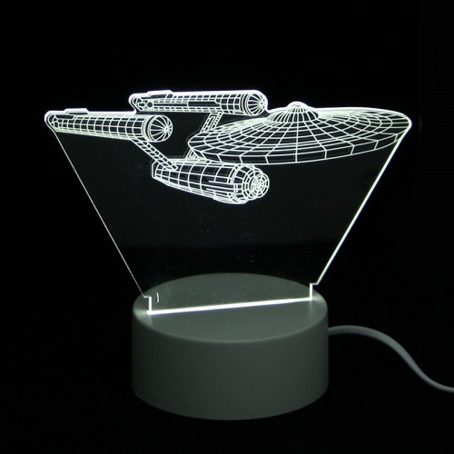 Επιτραπέζιο 3D Φωτιστικό LED σε Σχήμα USS Enterprise (Άσπρο) 