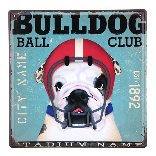 Μεταλλική Διακοσμητική Πινακίδα Τοίχου Bulldog 30X30 (Design)